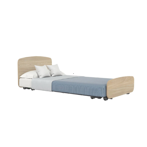 Empresa Aged Care Bed | Single, Arc in Lissa Oak with Side Panels, 90 x 200 cm