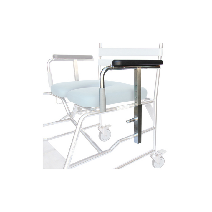 Replacement armrest compatible with Juvo shower commode.