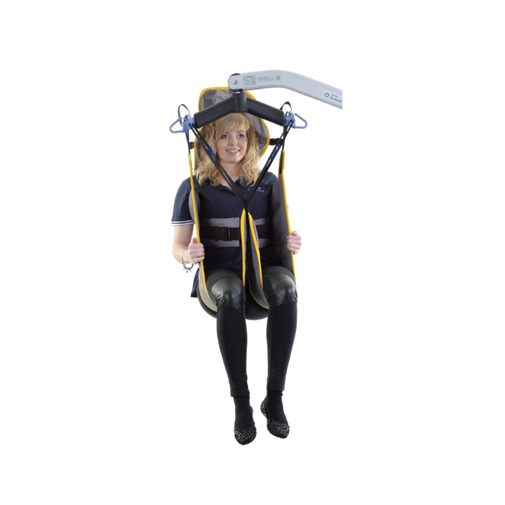 The Oxford Comfort Access padded sling (medium) is designed specifically to facilitate the toileting process. This sling can be used in conjunction with a 4-point positioning cradle, the Securi3 Clip system ensures all movements of the patient are safe and secure. 