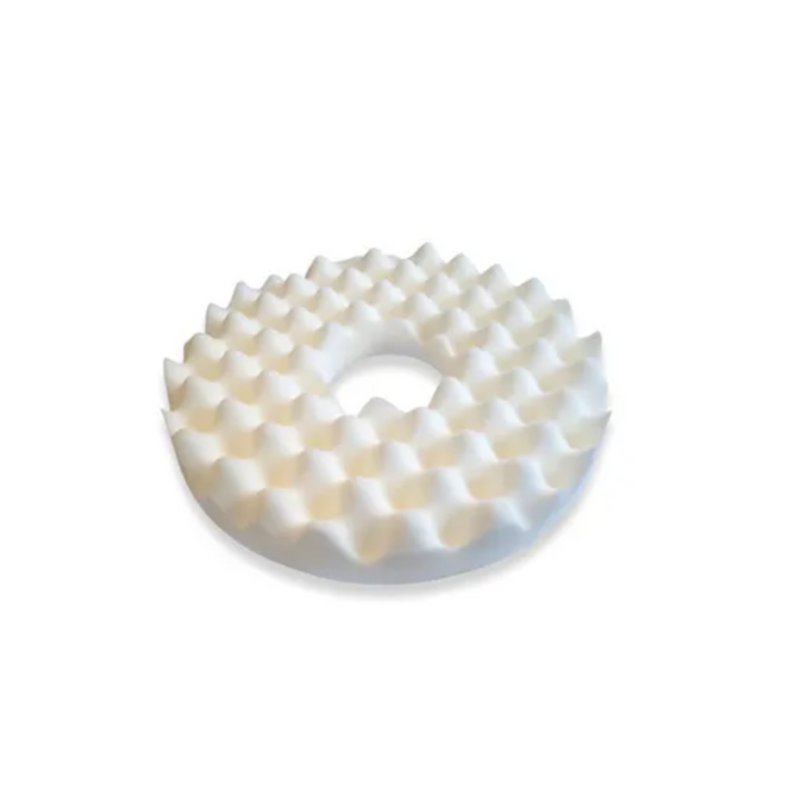 image of a Convoluted Foam Ring Cushion, ideal for sitting. Soft open cell foam cushion. Supplied with cotton overslip.