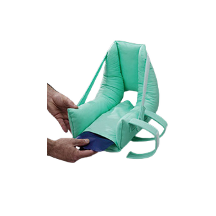 The multi-purpose heel pillow is designed to address a variety of foot and heel issues, including skin irritation, heel ulcers, and foot drop.