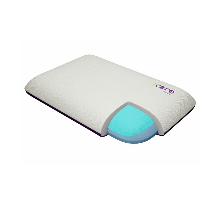 The Icare Visco Classic pillow is made up of a high density visco elastic core in a traditional classic pillow shape, a cooling gel insert and cotton cover.