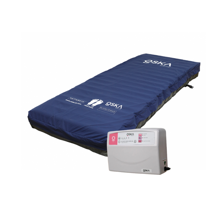 Oska Alto Series 3 V4 pressure care mattress with multi-zoned support and advanced alternating air technology.