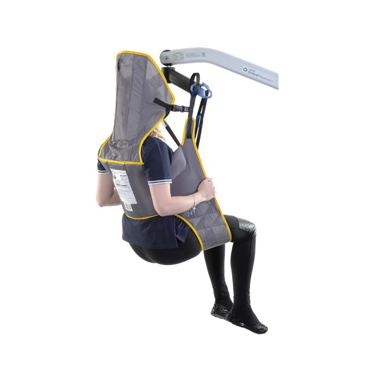 The Oxford Comfort Access padded sling (medium) is designed specifically to facilitate the toileting process. This sling can be used in conjunction with a 4-point positioning cradle, the Securi3 Clip system ensures all movements of the patient are safe and secure. 
