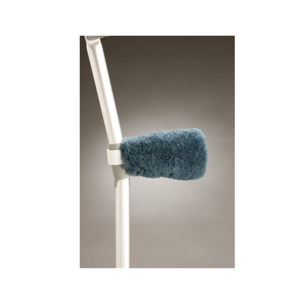 Pair of sheepskin handgrip covers for elbow crutches, providing extra comfort and suitable for most elbow crutches.