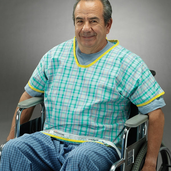 Man wearing the sleeved jacket sitting on a wheelchair