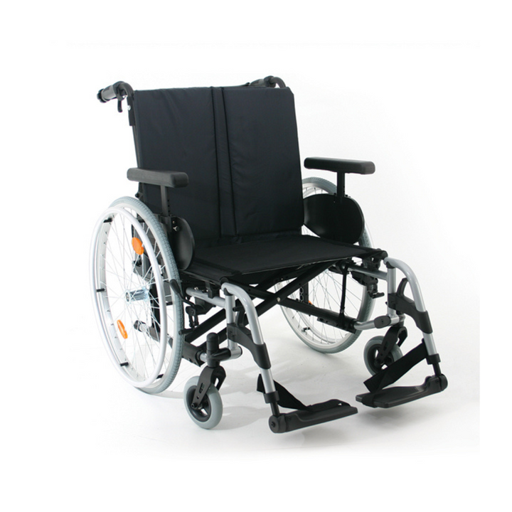 The Rubix mobility wheelchair's reinforced frame makes it suitable for bariatric clients in addition to also being foldable for easy storage and transportation.