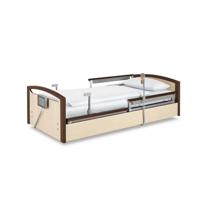 Advanced care bed with built-in weighing, mobility aid, and safety systems. Improves patient comfort while saving valuable nursing time.