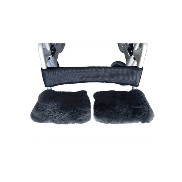 These plush Sheepskin Wheelchair Footplate Covers provide comfort and pressure relief. These footplate covers feature easily adjustable velcro fastenings to secure them in place and they are suitable for most wheelchairs. 