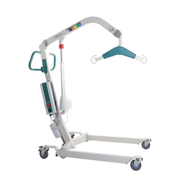 The Sonata ELS patient hoist combines compact design, 150kg lift capacity, and electric leg spread for smooth, easy lifting in any care setting.