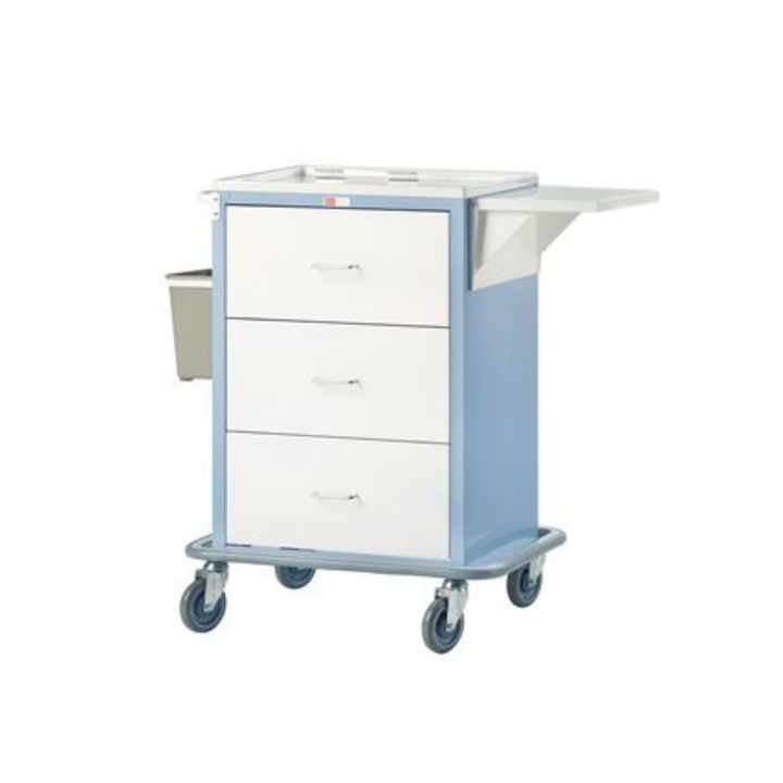 Stay efficient with the Blue Webster Cart, featuring three spacious drawers for optimal organization. Its bold blue design adds a sleek, professional touch.