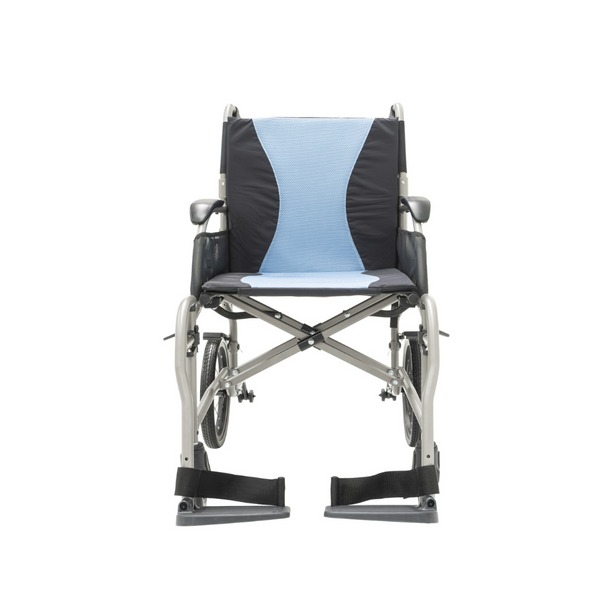 Atmos Ultra-Lite Wheelchair – One of the lightest in its class, weighing under 8kg. Crash-tested to 136kg for safety. Reinforced frame offers strength, durability, and performance. Easily collapses into a compact unit for transport, with a folding backrest and lock strap for secure storage. Cushioned seat and removable, washable backrest cushions provide comfort and support, assisting with posture and pressure relief.