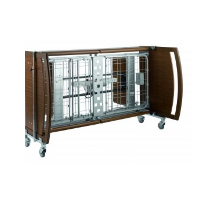 Bed transport trolley for assembled nursing home beds
