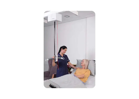 Ceiling hoist in use