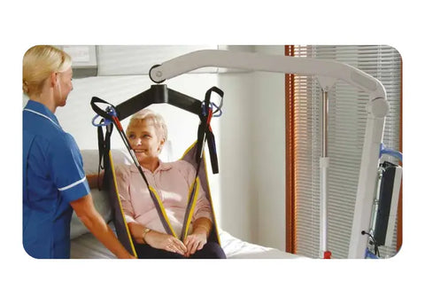 Floor hoist in use