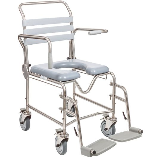 Juvo Mobile Shower Commode - Swing Away Footplates