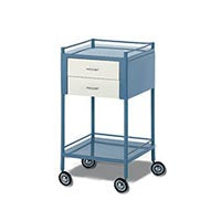 TROLLEY,Fortress Deluxe,Dressing,2 Drawer,S/S,500x500x900mm,W/Rails