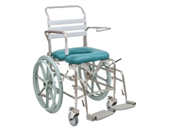 Height Adjustable Mobile Shower Commode with Self Propelled Wheels - Juvo
