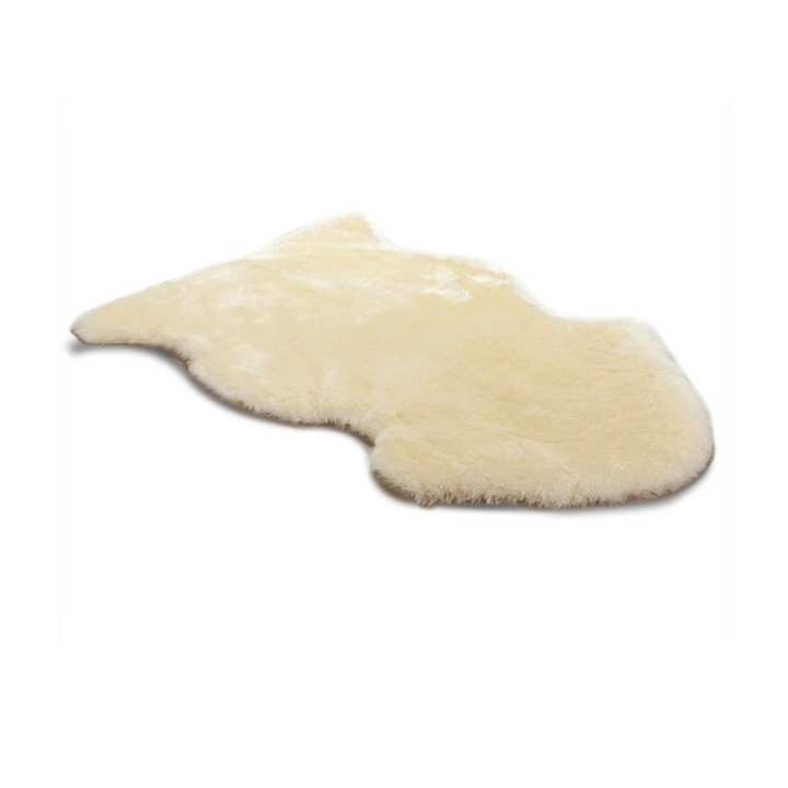 image of Hospital-grade medical sheepskin in large size with a luxurious 65cm wool length. Features a soft suede-finished leather side, hand-trimmed shape, and includes full care instructions.