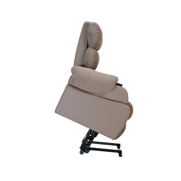 The CELESTE electric lift chair offers ultra-soft comfort, multiple positions, and easy medical access. Its removable armrests allow for effortless transfers and cleaning, making it ideal for both home and aged care facilities.