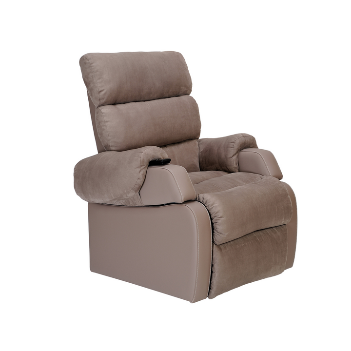The CELESTE electric lift chair offers ultra-soft comfort, multiple positions, and easy medical access. Its removable armrests allow for effortless transfers and cleaning, making it ideal for both home and aged care facilities.
