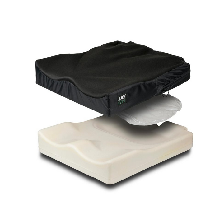 The Jay easy gel/foam cushion is a lightweight pre-contoured foam base with a Jay flow pad. This cushion is designed for clients with medium to high pressure care needs.